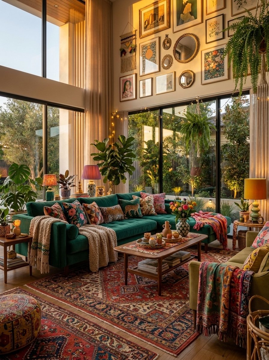 Same room furnished, maximalist