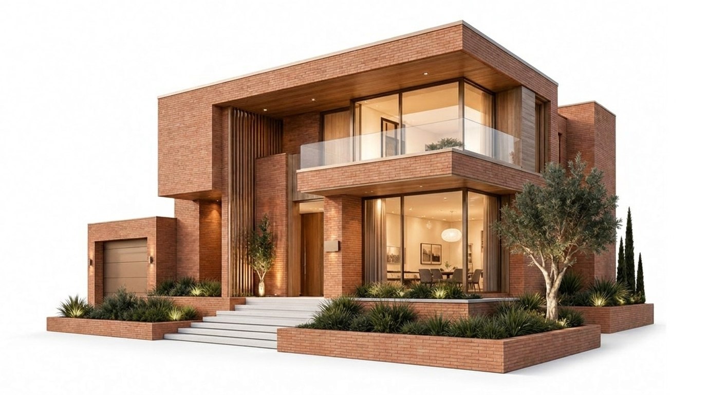 Villa in terracotta brick