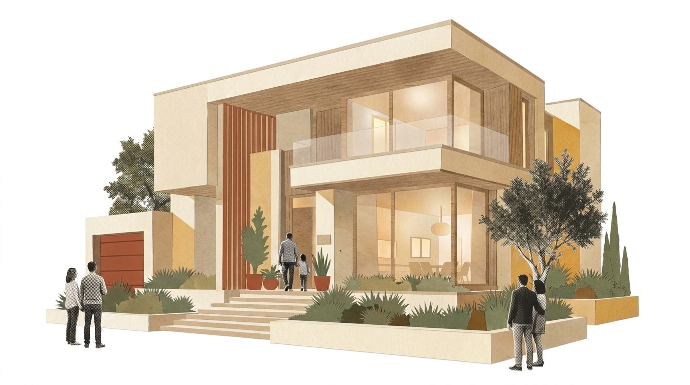 Same villa as architectural collage